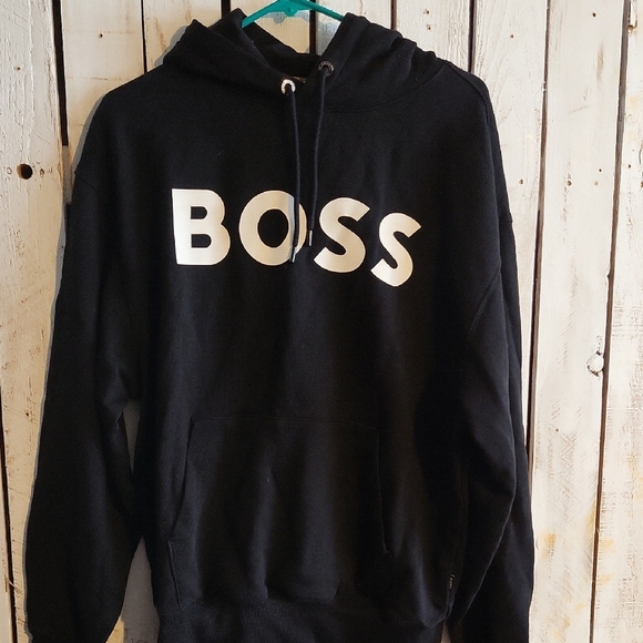 Boss Black Hoodie with White Logo - Picture 1 of 3